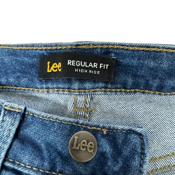 Lee Regular Fit High Rise Winter Casual Button Fly Crop‎ Denim Jeans Medium - Picture 6 of 11